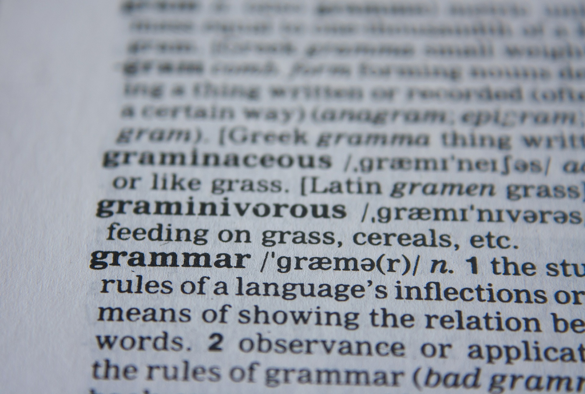 Dictionary entry of the word grammar