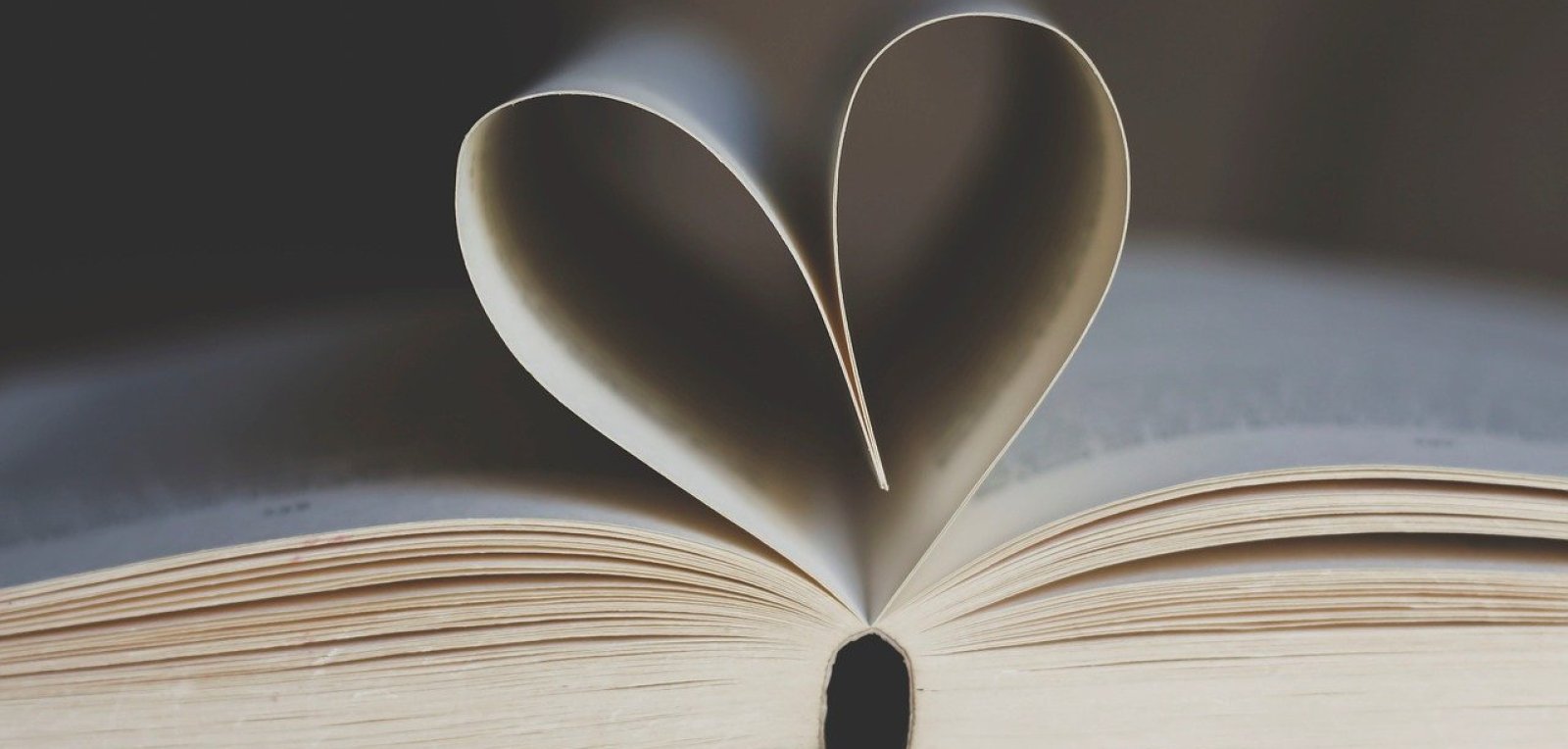 Pages of a book folded into a heart